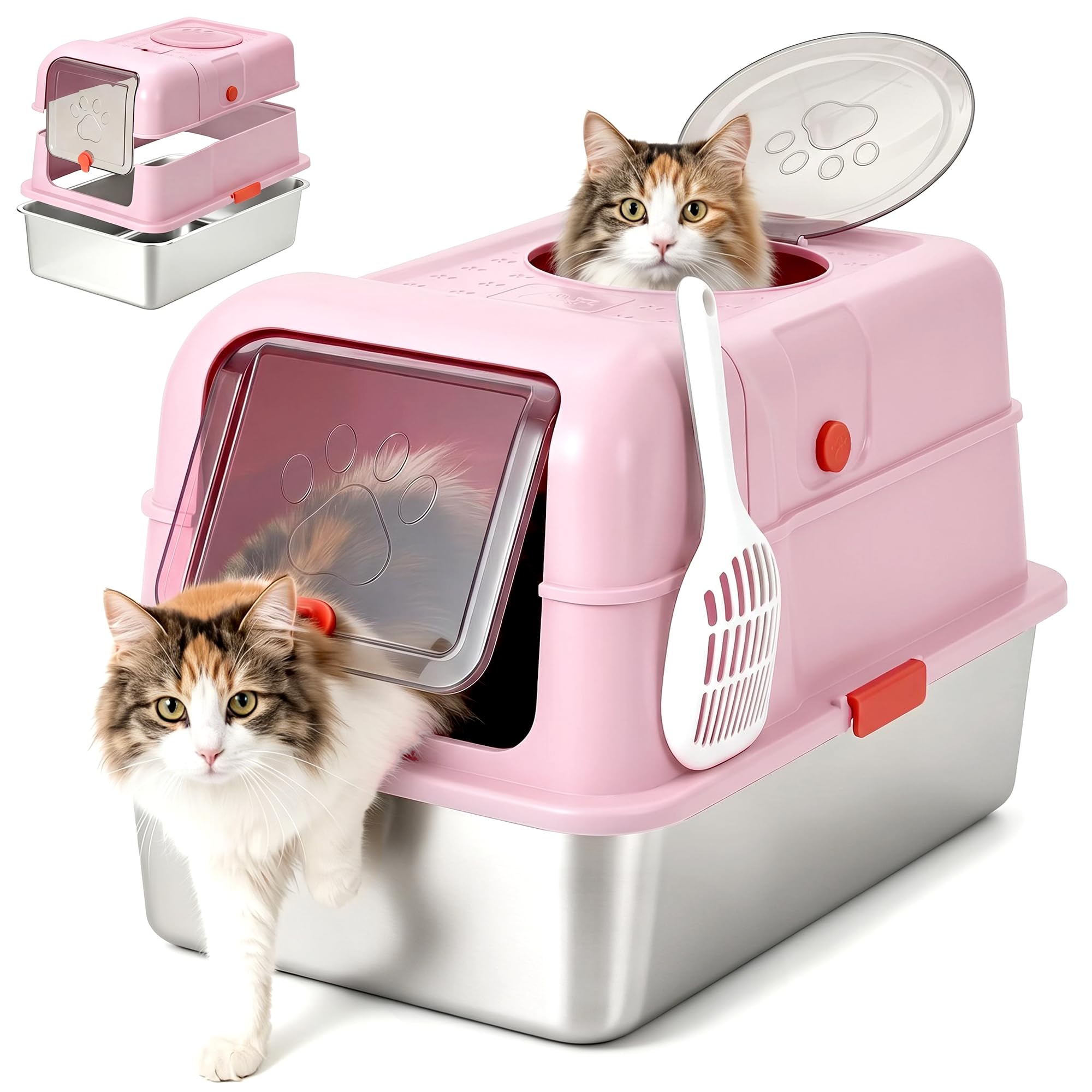 Food Storage Xl - Enclosed Stainless Steel Litter Box With