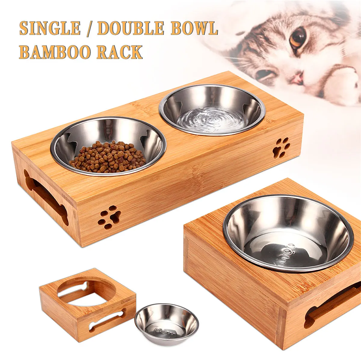 Food Storage And Safety - Pet Cat Bowl Bear Bamboo Plate