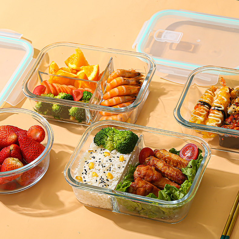 Food Storage Freezer Containers - Glass Fresh-Keeping Box high Borosilicate Heat-Resistant