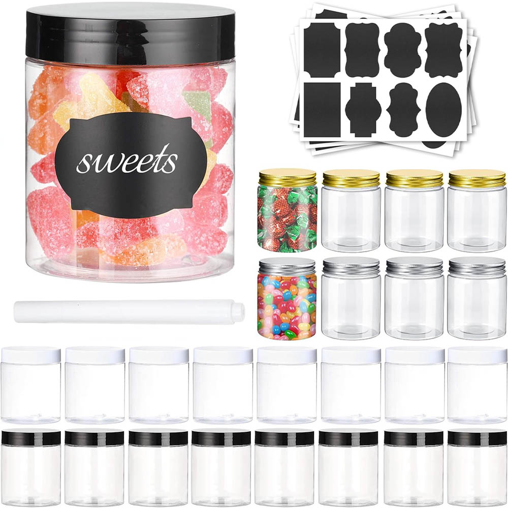 Food Storage Not Plastic - 8OZ Plastic Jars with Lids, Clear