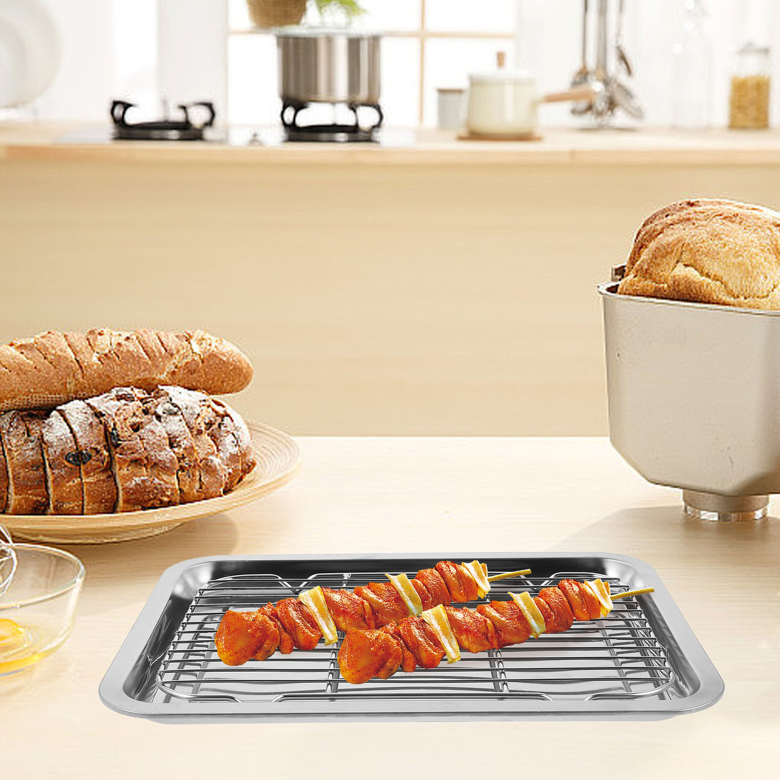 Food Storage Rack - 1Set Stainless Steel Wire Baking Rack