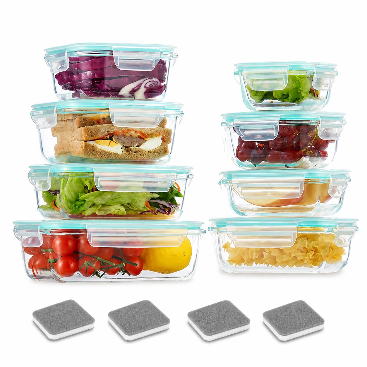 Glass Meal Prep Container - 16pcs Sealed Glass Food Storage Containers,