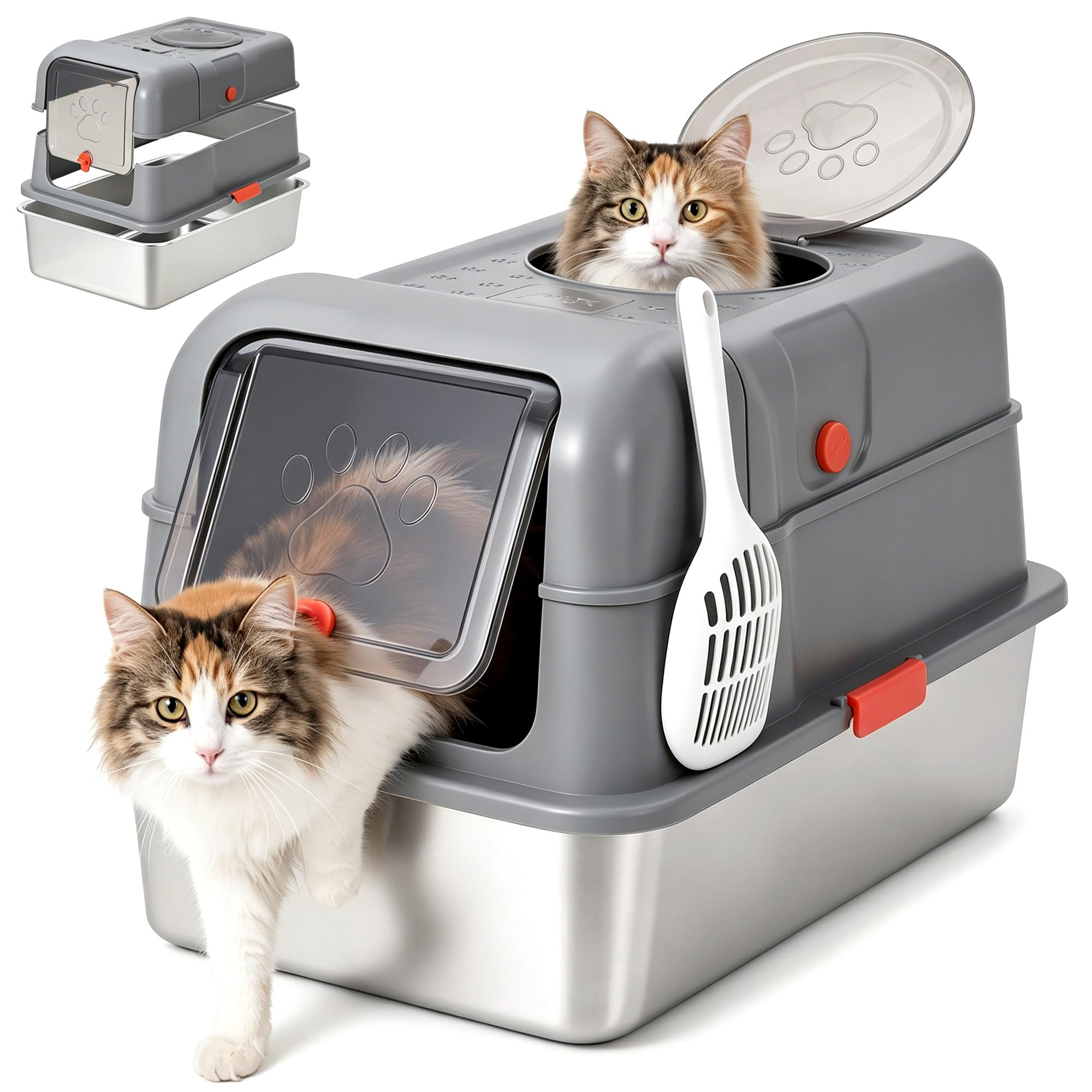 Enclosed Stainless Steel Litte - Food Storage Xl ulasan dan harga