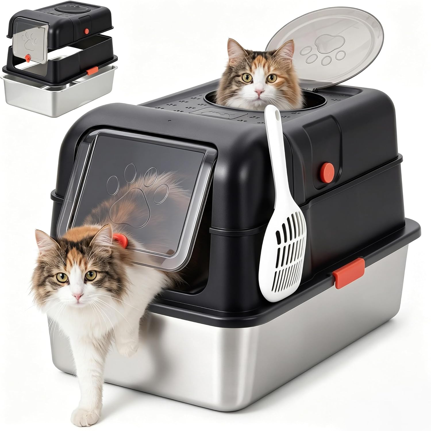 Enclosed Stainless Steel Litte - Food Storage Xl ulasan dan harga