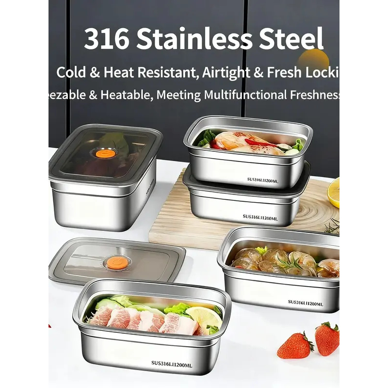 Large Capacity Stainless Steel - Food Storage Freezer Containers ulasan dan harga