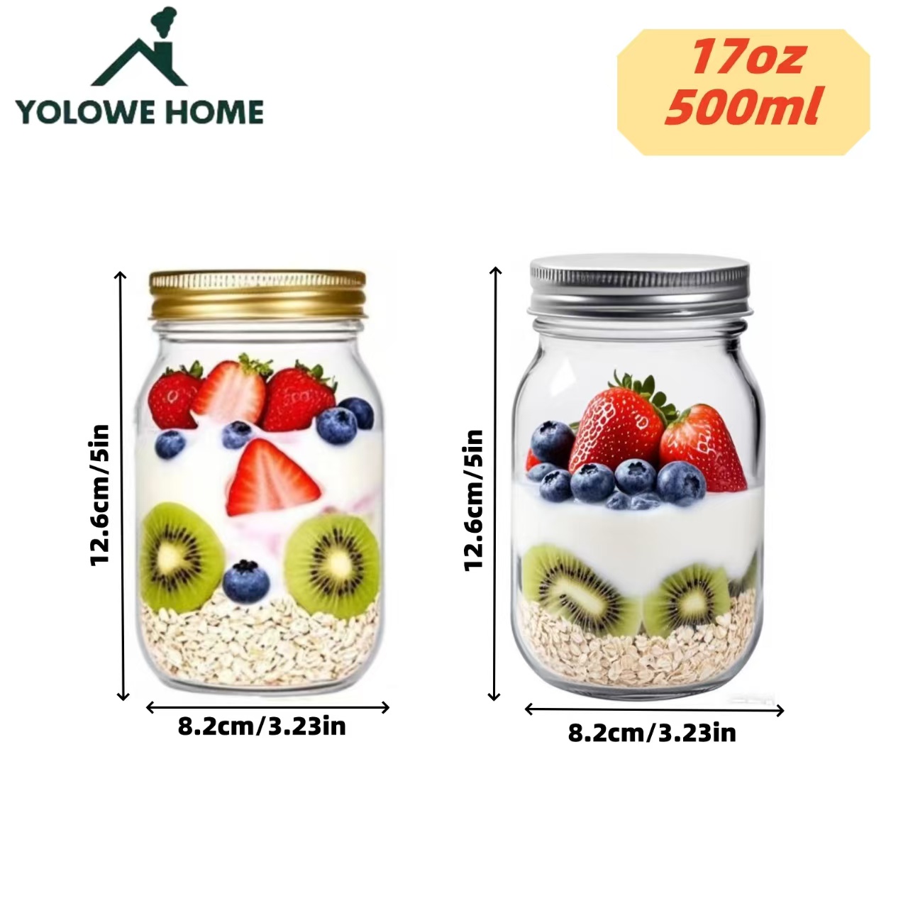 6Pcs, 12Pcs, 500Ml/16Oz, Glass - Glass Meal Prep Container ulasan dan harga