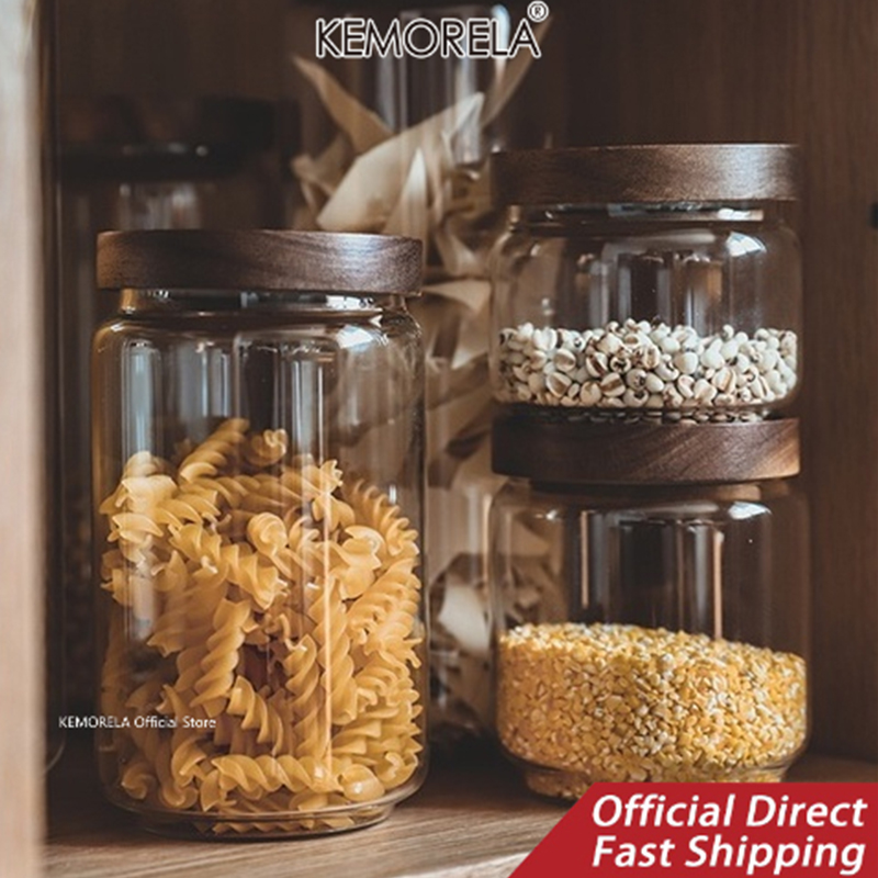 Wood Lid Glass Airtight Canist - Glass Meal Prep Container ulasan dan harga