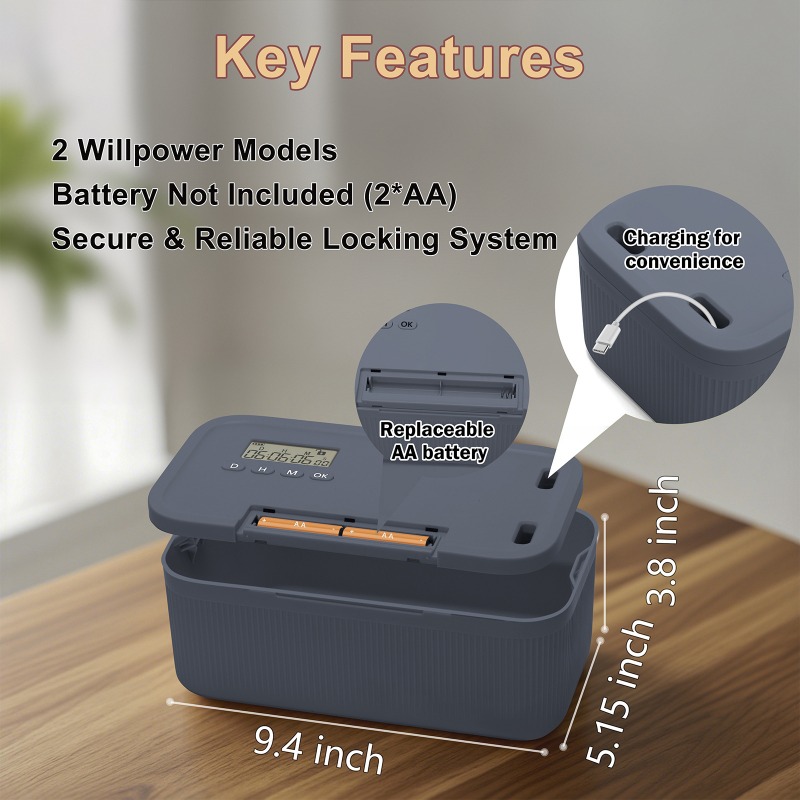 Lock Box with Timer Phone Lock - Food Storage And Safety ulasan dan harga