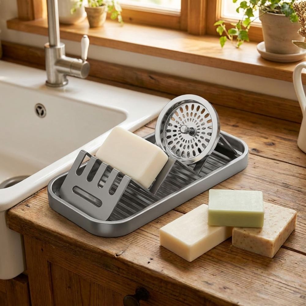 Waterproof W-Shaped Soap Rack  - Food Storage Rack ulasan dan harga