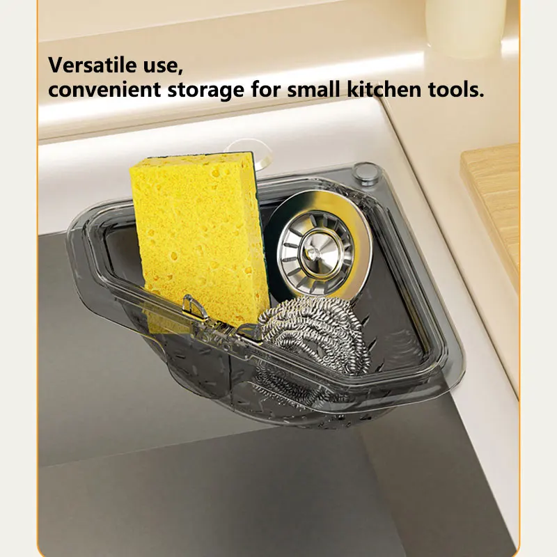 Magnetic Triangular Sink Drain - Food Storage Rack ulasan dan harga