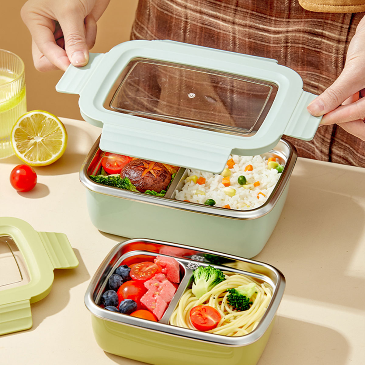 Microwave 304 Stainless Steel  - Glass Meal Prep Container ulasan dan harga