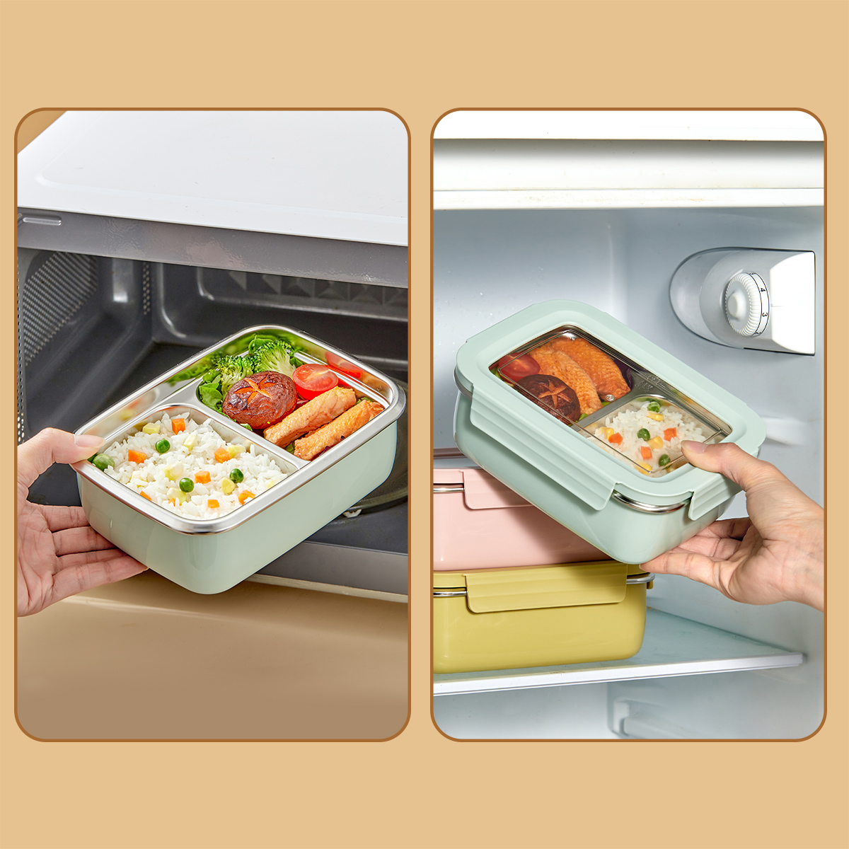 Microwave 304 Stainless Steel  - Glass Meal Prep Container ulasan dan harga