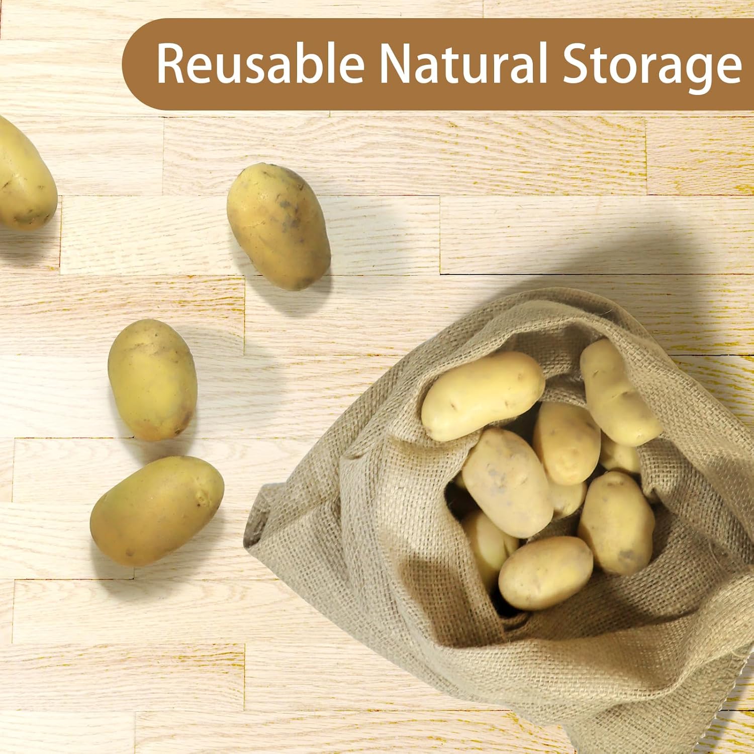 1PC Natural Jute Burlap Sacks  - Food Storage In Roots ulasan dan harga