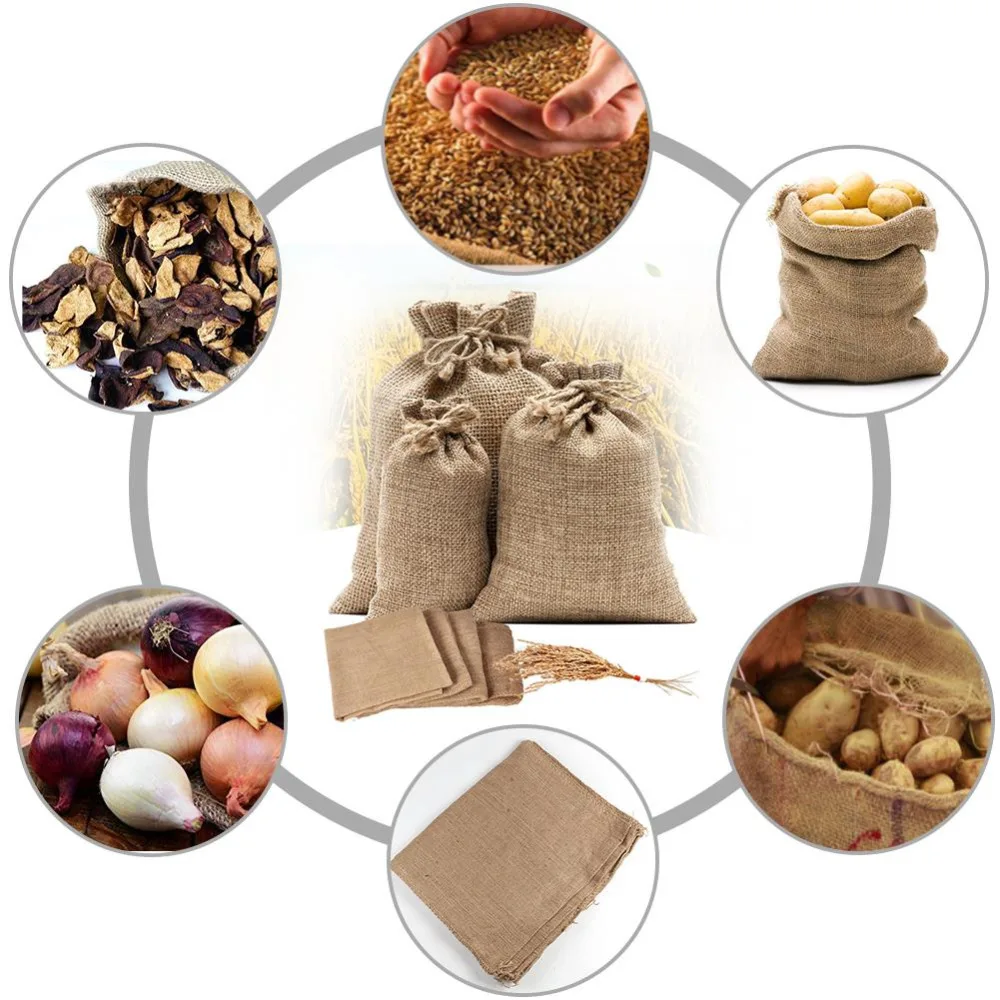 1PC Natural Jute Burlap Sacks  - Food Storage In Roots ulasan dan harga