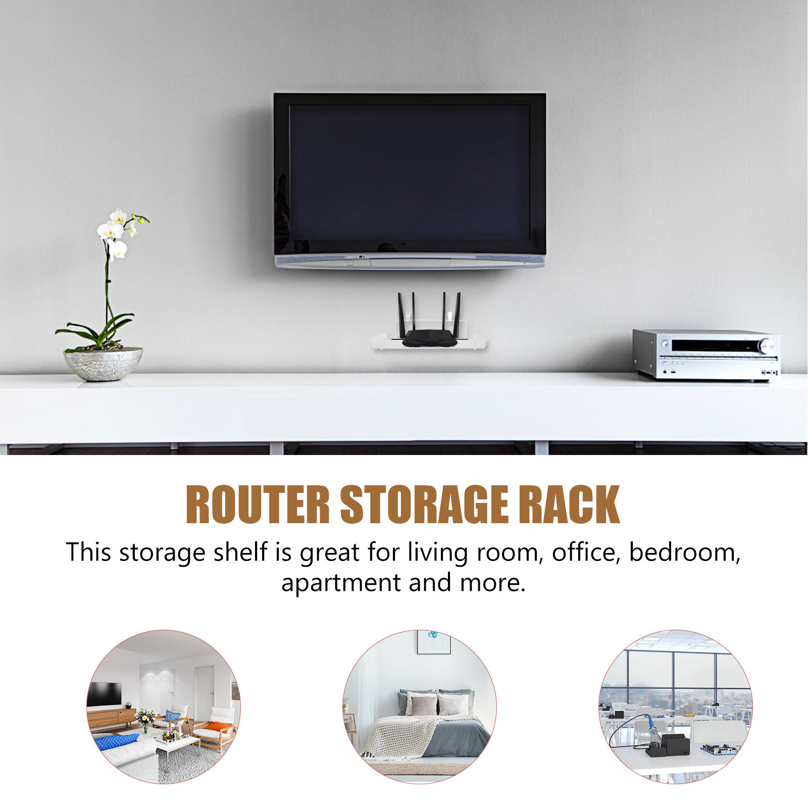 Iron Wall Mount Router Holder  - Food Storage Rack ulasan dan harga