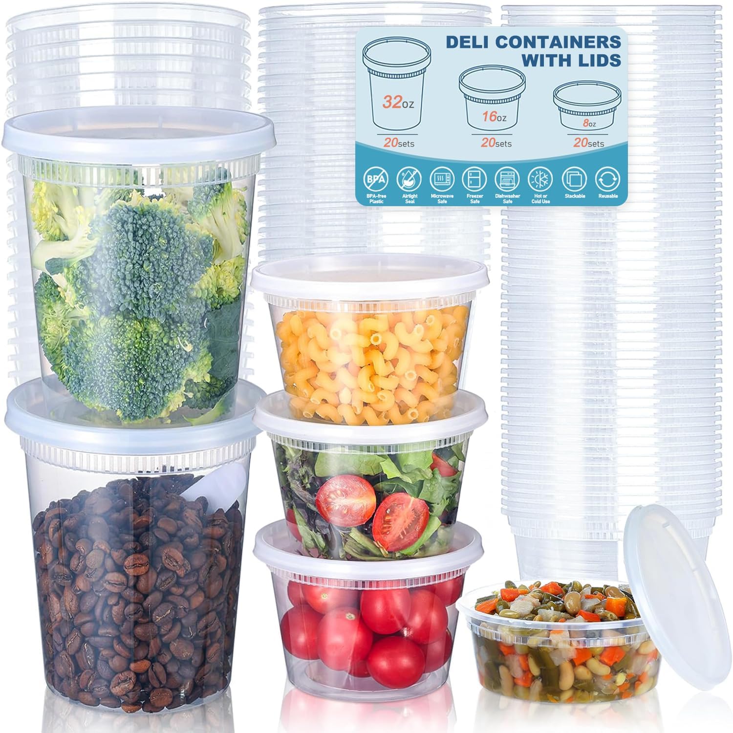24pcs Deli Food Storage Contai - Food Storage Freezer Containers ulasan dan harga