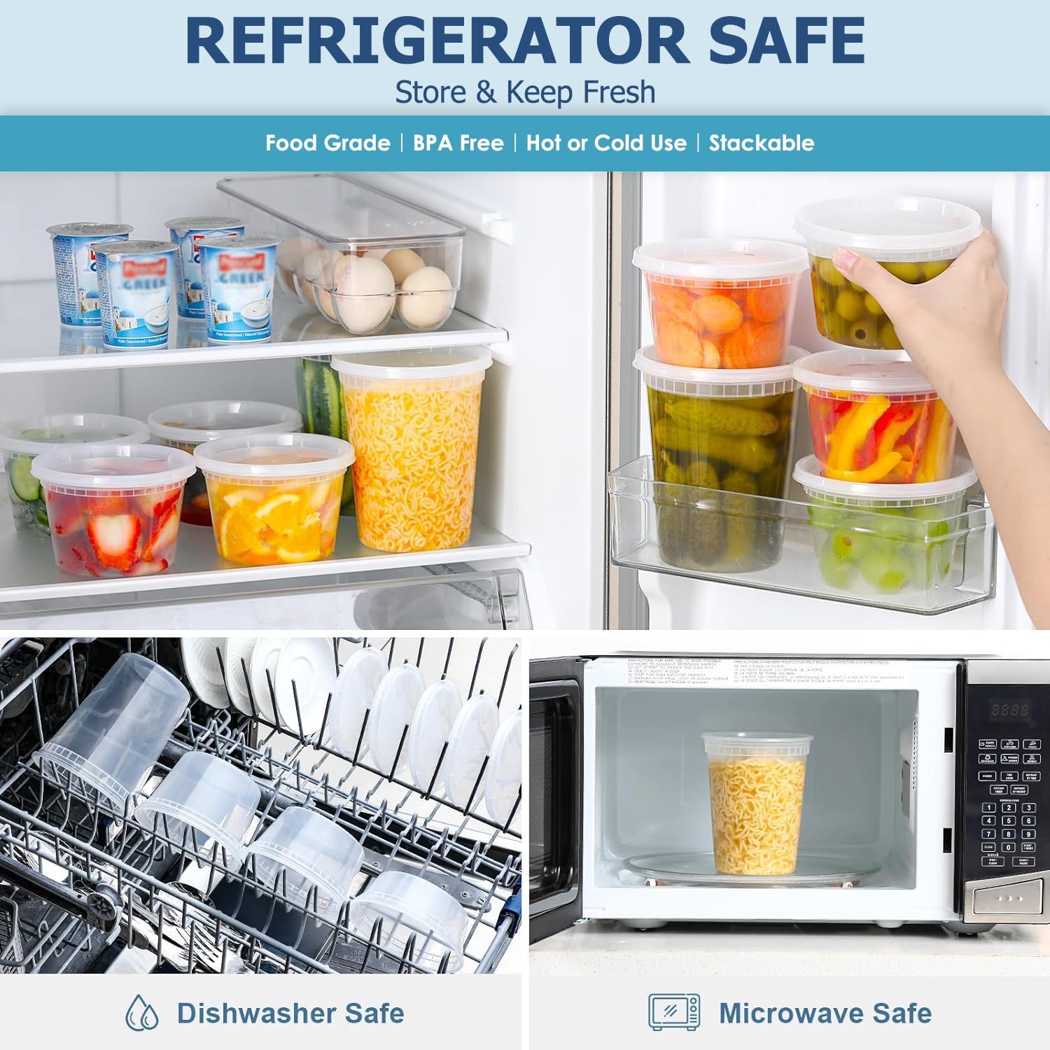 24pcs Deli Food Storage Contai - Food Storage Freezer Containers ulasan dan harga