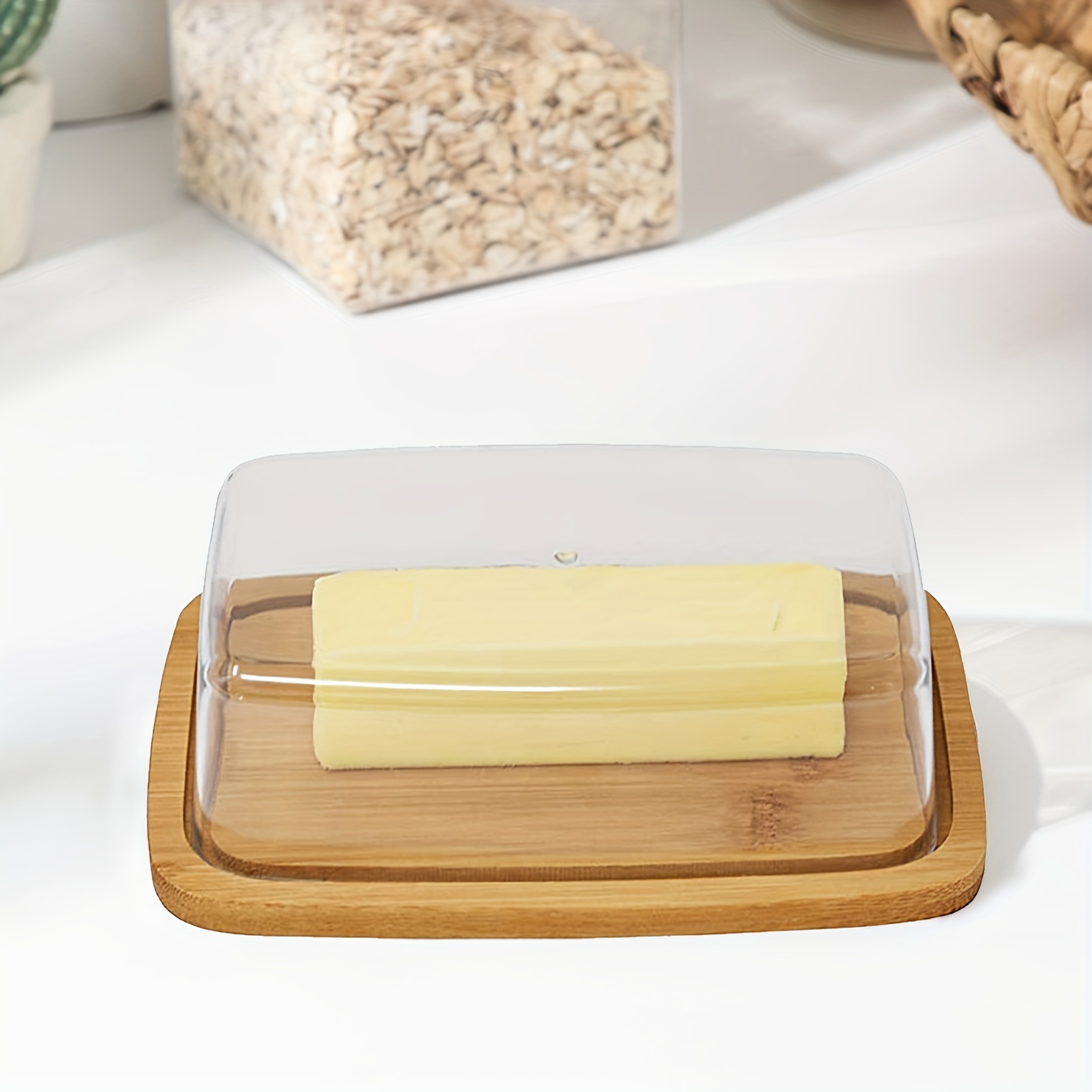 Bamboo Butter Dish Rectangular - Glass Meal Prep Container ulasan dan harga