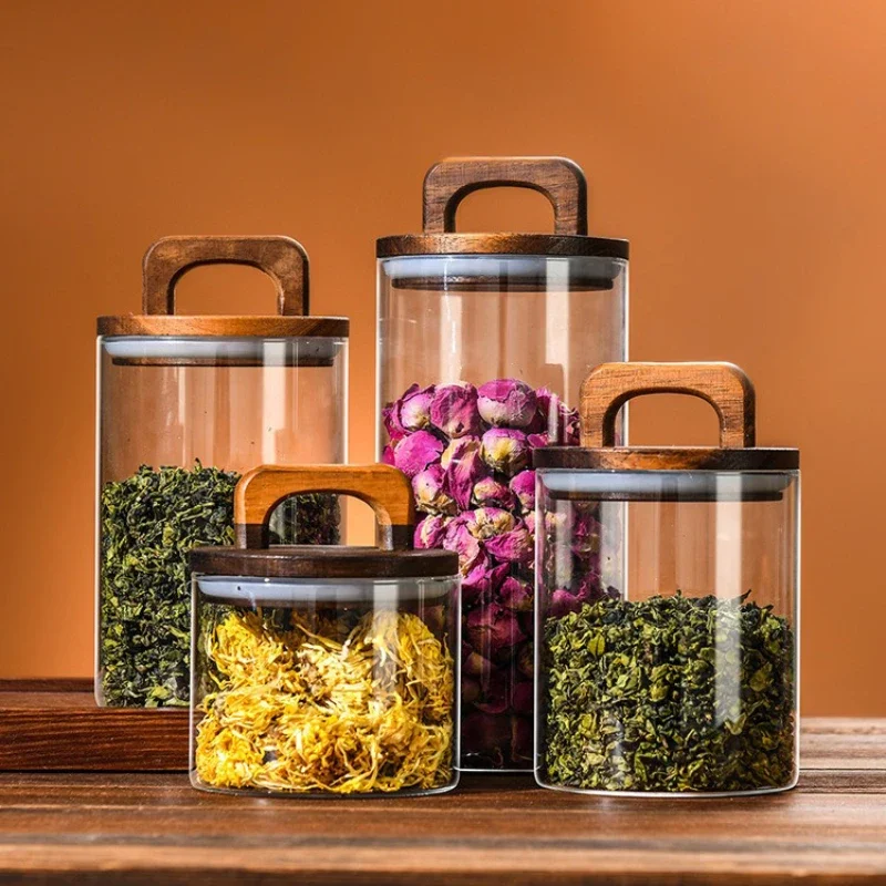 Clear Glass Jar with Bamboo Li - Glass Meal Prep Container ulasan dan harga