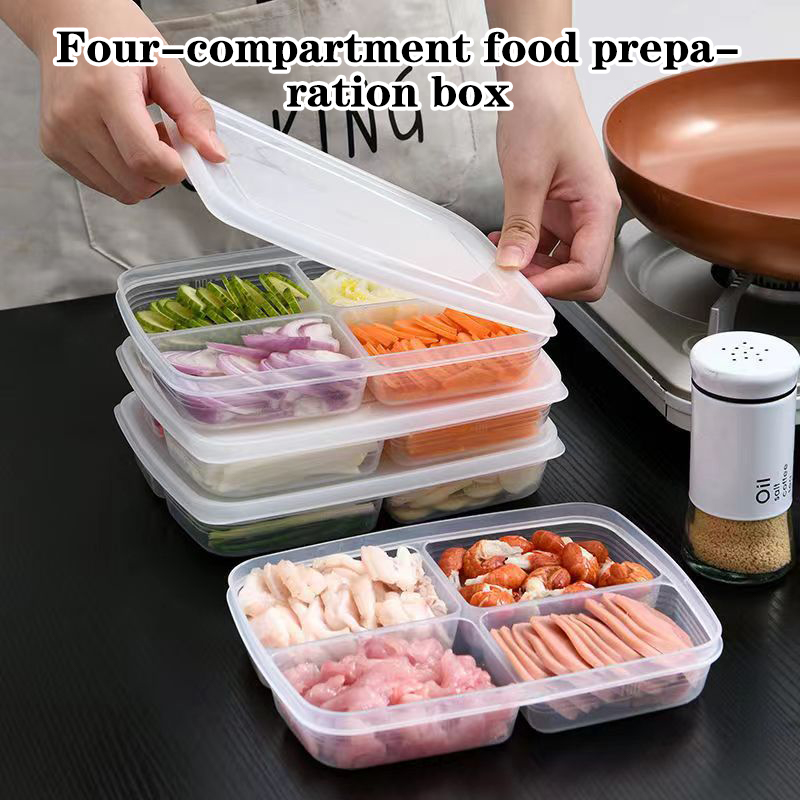 New【4 Grids Plastic Storage Bo - Food Storage Freezer Containers ulasan dan harga
