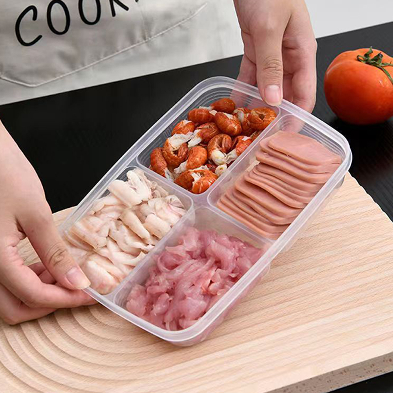 New【4 Grids Plastic Storage Bo - Food Storage Freezer Containers ulasan dan harga