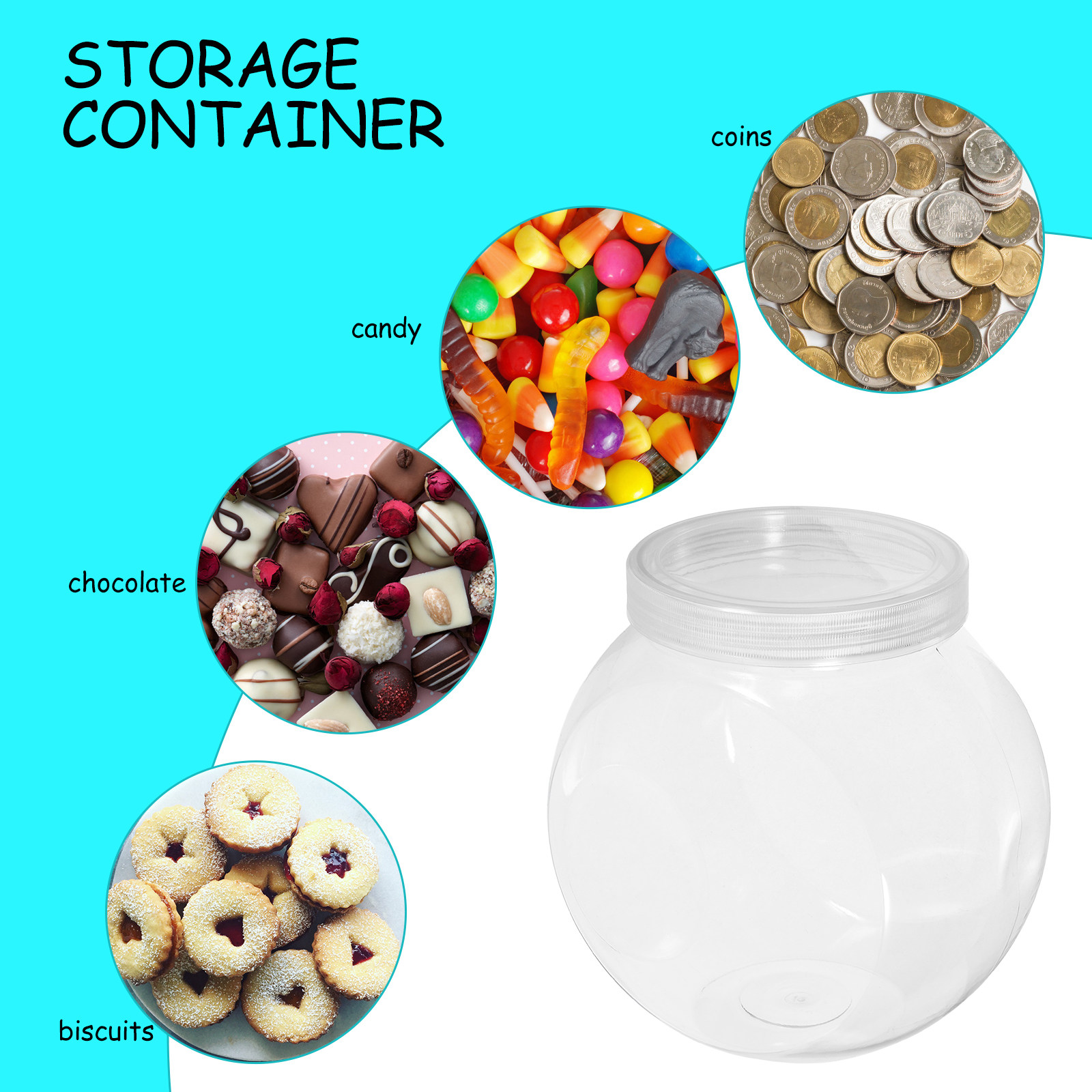 3Pcs Clear Sweet Jar 1500Ml Ro - Food Storage Pet ulasan dan harga