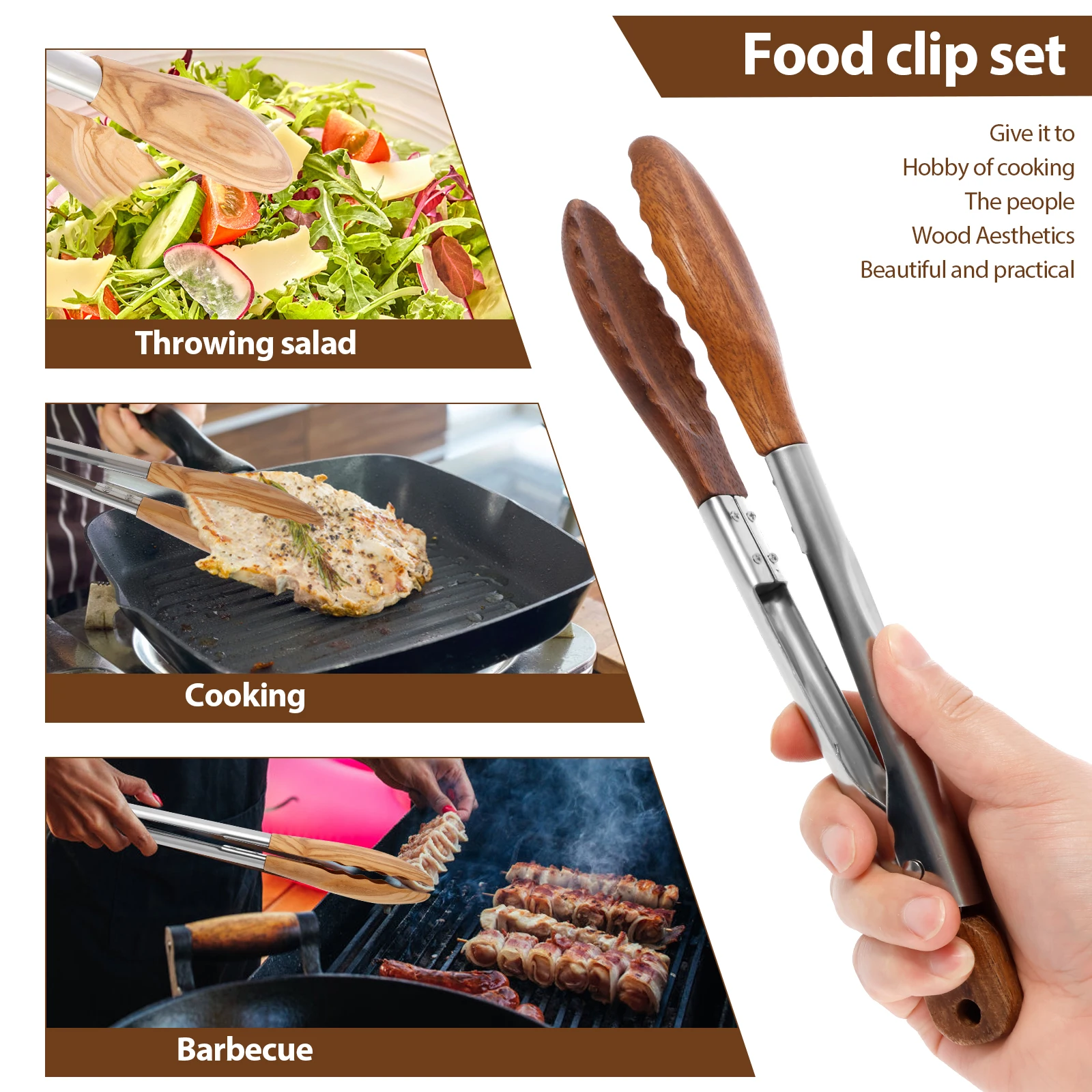 2Pcs Wood Food Tongs Rustproof - Storage Tips For Food ulasan dan harga