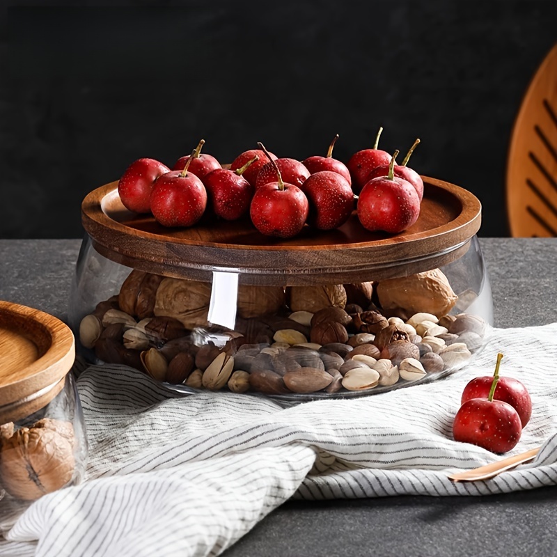 Glass Canisters with Wooden Li - Glass Meal Prep Container ulasan dan harga