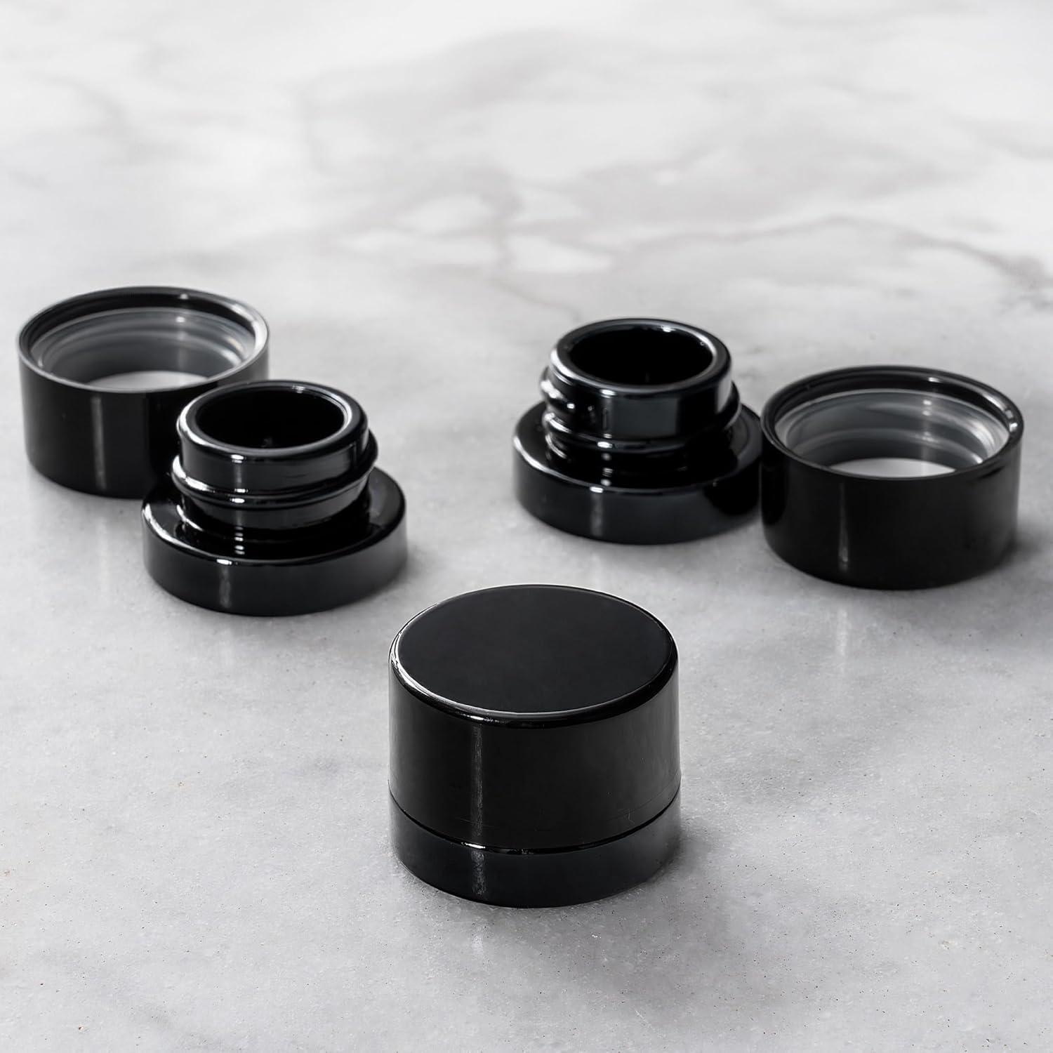5ml Thick Black Glass Jars wit - Glass Meal Prep Container ulasan dan harga