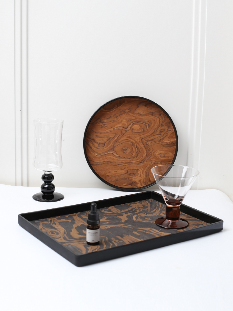Serving Tray Natural Wood Vene - Food Storage Medieval ulasan dan harga